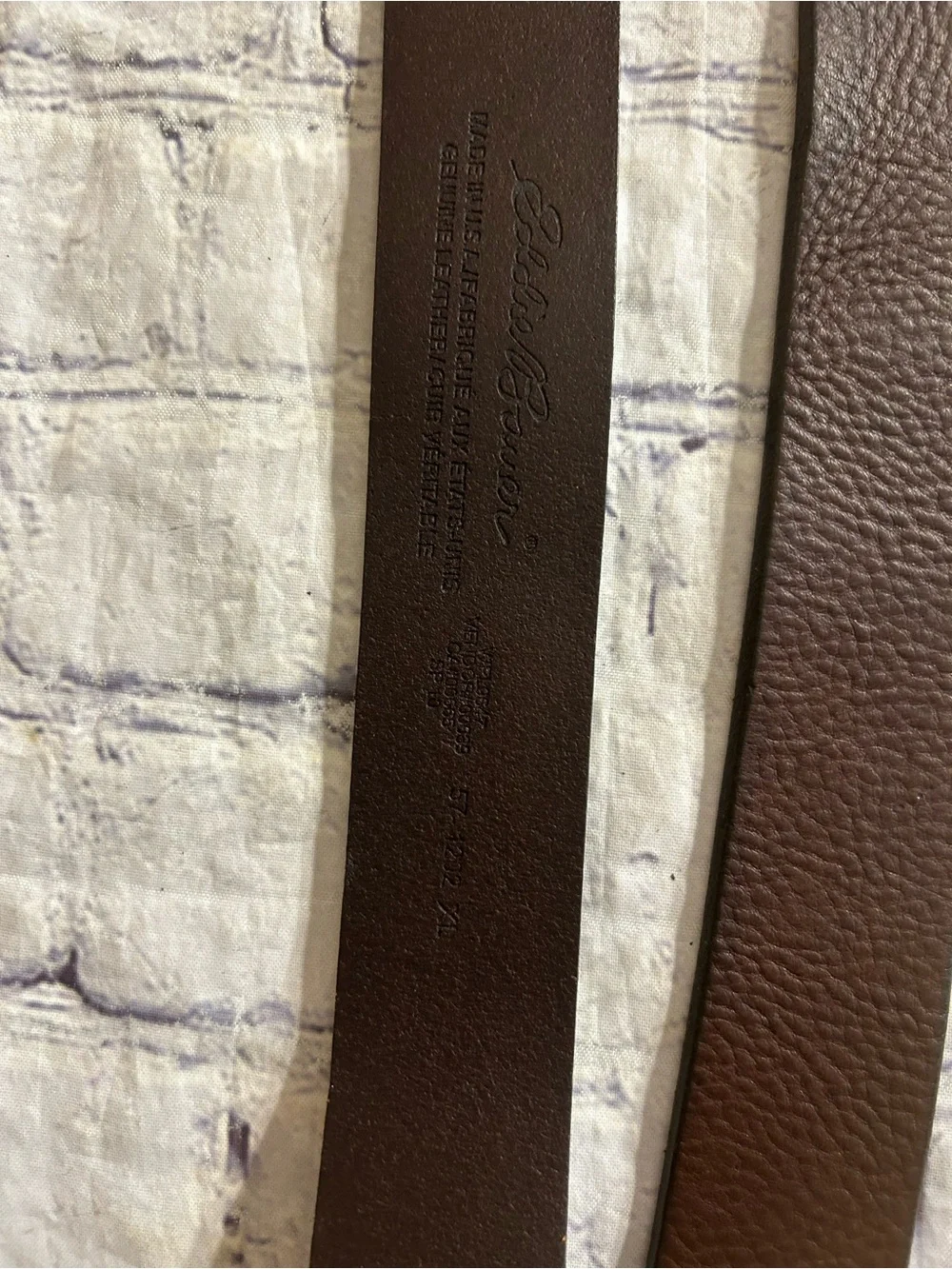 EDDIE BAUER VTG BROWN GOLD TONE BUCKLE XL & BROWN LEATHER GOLD TONE BUCKLE 42